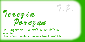 terezia porczan business card